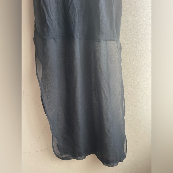 Zara Collection Women Black Sheer Tank Shirt Dress Size Medium - Picture 3 of 9